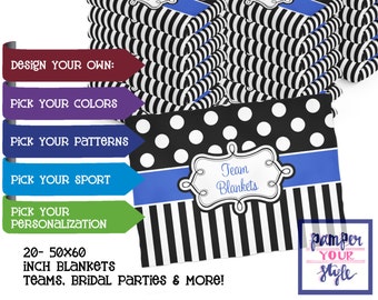 20 Custom Sports Blankets - Bridal Party Gifts - Volleyball Team Gift - Cheer Blankets - Allstar Cheer Blanket - Football Blanket - Teams