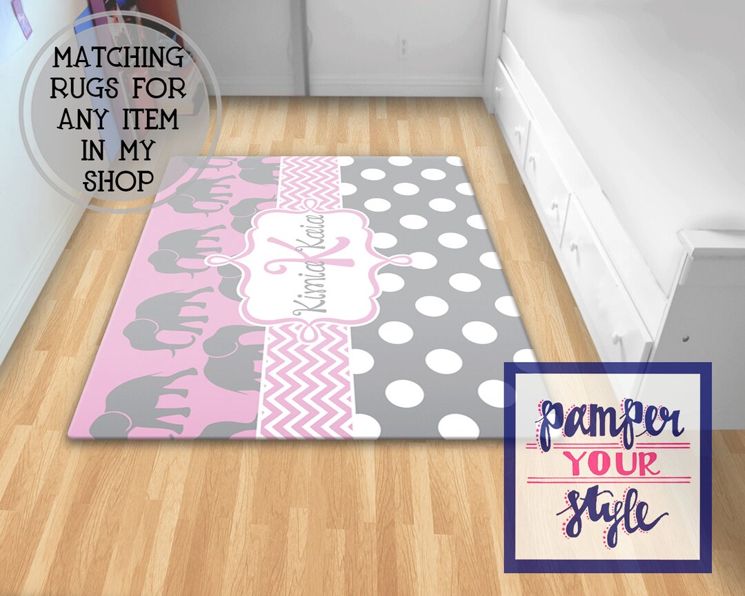 Elephant Area Rug Custom Elephant Nursery Rug Custom Baby Etsy