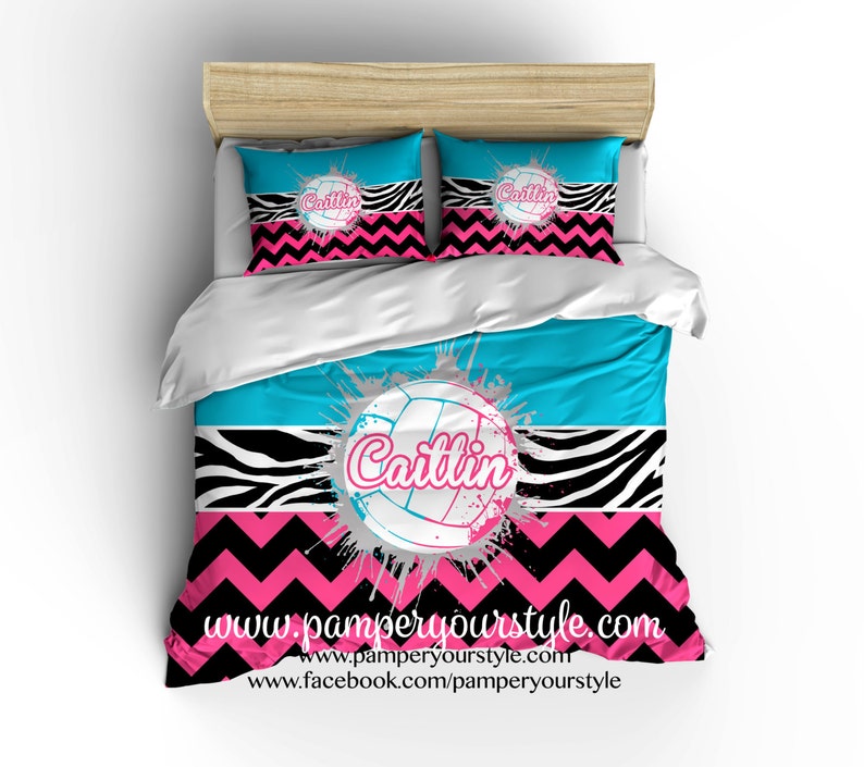 Volleyball Bedding Volleyball Bedroom Create your own colors and style Volleyball Comforter Volleyball Duvet Personalized ball image 1