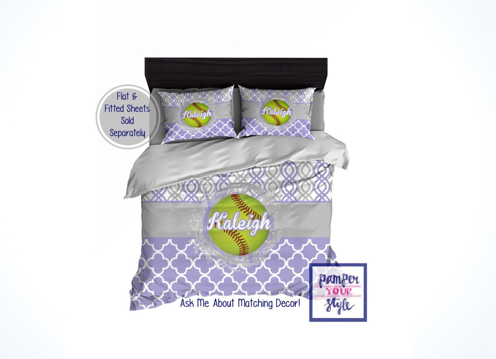 Custom Softball Bedding Personalized Team Softball Bedroom Etsy
