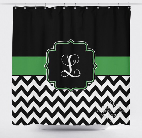 Items Similar To Hunter Green And Black Shower Curtain