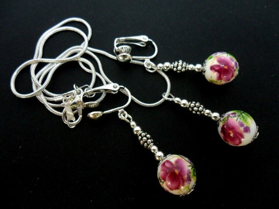 Set De Bijoux Collier Et Boucles D'oreilles Clips - Couleur Or Rose, 3 Pièces - Neuf Sans Emballage