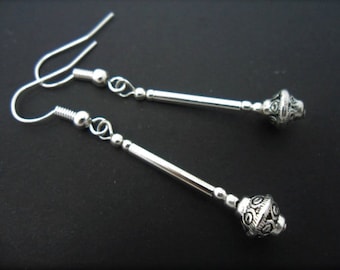 A pair of pretty tibetan silver  dangly earrings.