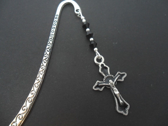 A Tibetan Silver and Black Enamel Cross 9cm