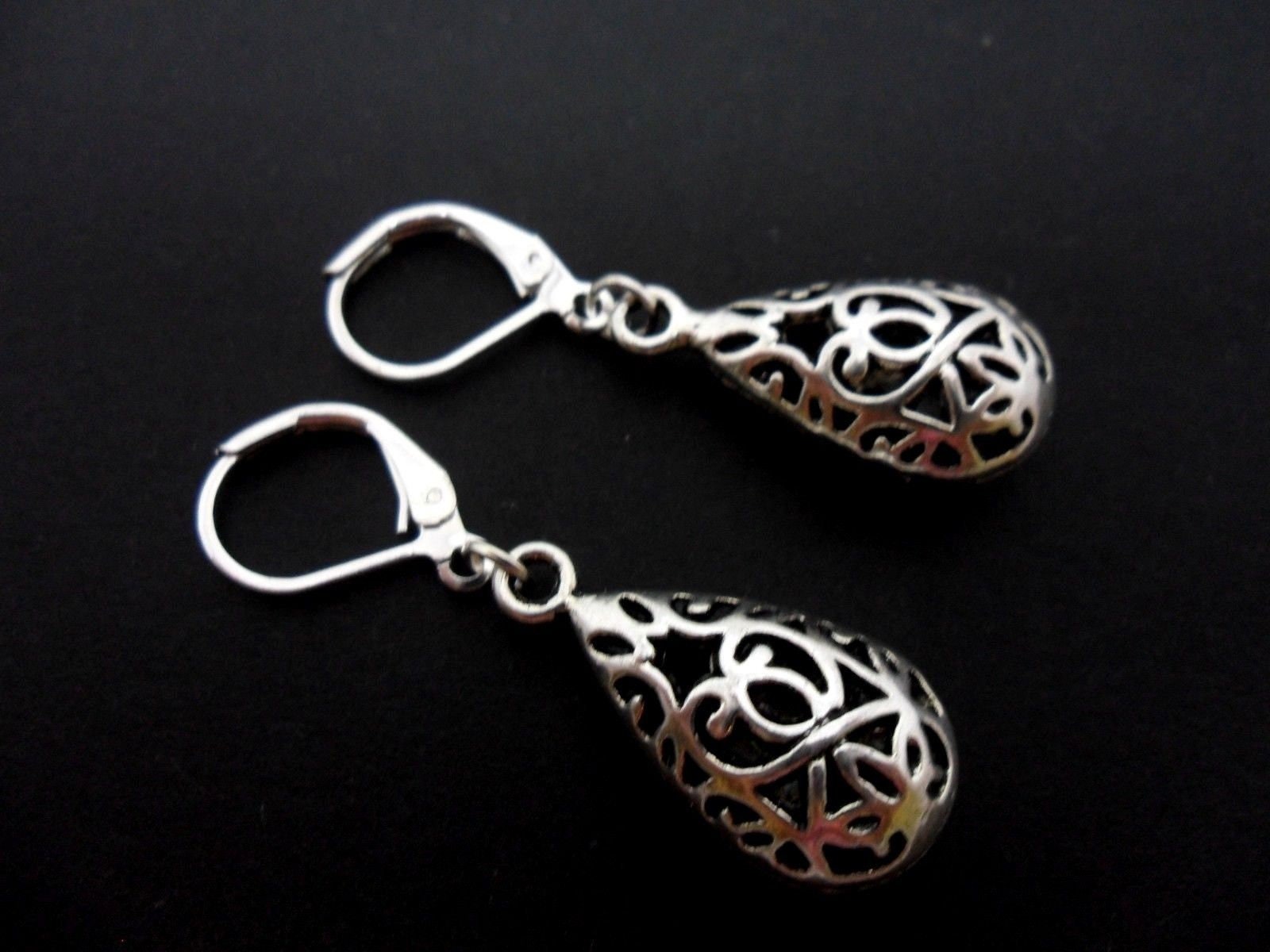 Un Paio Di Orecchini Clip A Tema Delfino Pendente Argento Tibetano - Foto 8