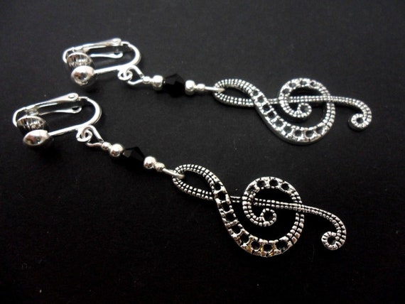 Orecchini Pendenti Tibetani Argento Con Perle Viola E Clip-on - Fatti A Mano UK