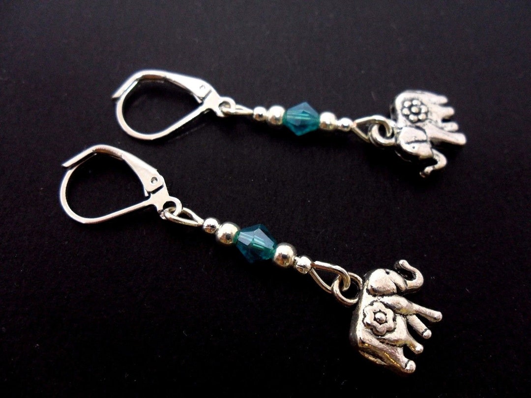 Orecchini A Cuore In Argento Tibetano – Chiusura Leverback – Fatti A Mano UK – Perle Di Vetro - 2