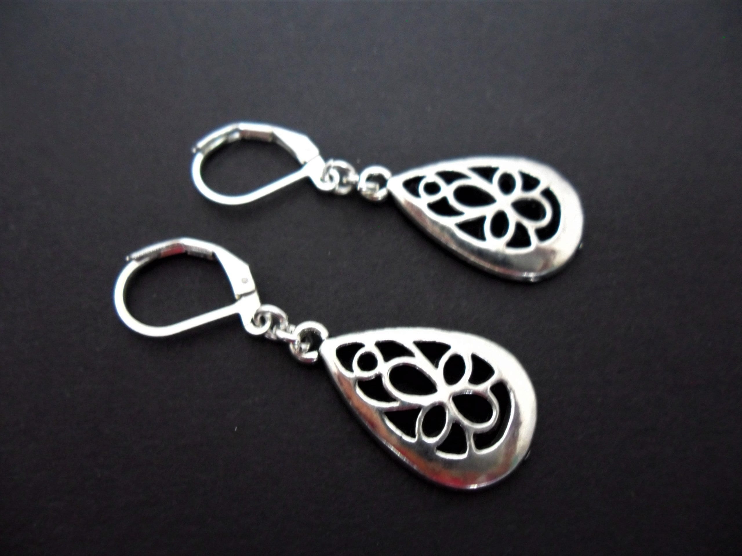 Double stick dangle drop earrings in sterling silver – The Silver Luna