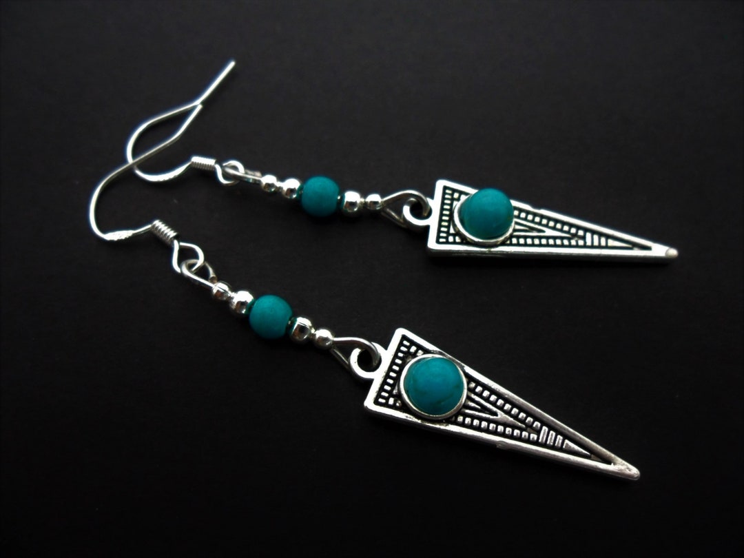 Turquoise triangle earrings Clearance