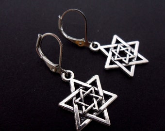 Screw Back Tibetan Silver Fashion Earrings Pair Of Cute Tibetan Silver Dangly Elephant Earrings - Leverback Hook, Handmade In UK Dangle Earrings