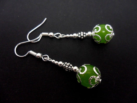 Pear-Shaped Peridot And White Lab-Created Sapphire Frame Drop Earrings In Sterling Silver With 18K Gold Plate