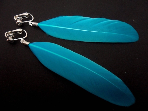 Boucles D'oreilles Clips Longues Marron Nacré - Style Pendantes Artisanal - Neuf Sans Emballage