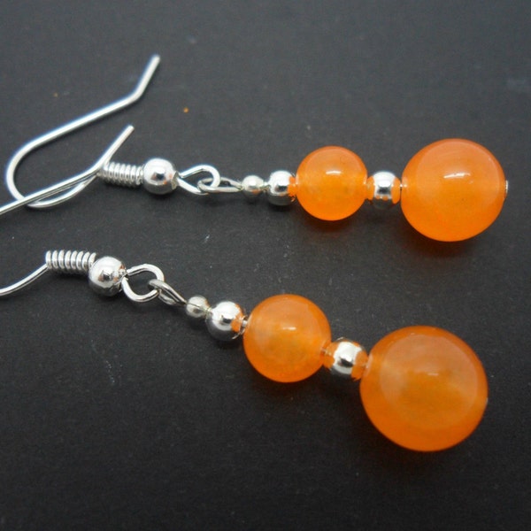 Danielle Orange Gold Tone Earrings