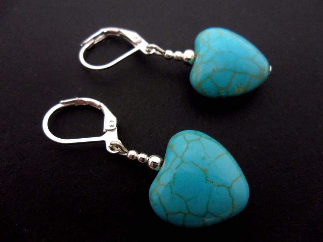 A Pair of Cute Little Hand Made Tibetan Silver & Turquoise - Etsy