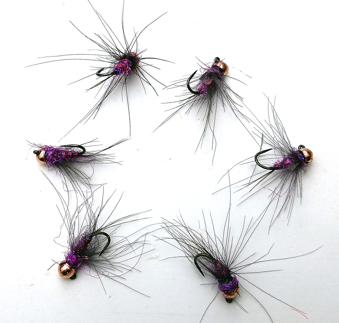 6 Purple Duracell Fly 3.5 Tungsten Bead Soft Hackle - Etsy