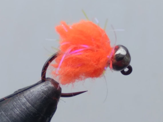 Tungsten 4.0 12 WIDE GAP Jig Hook Fly Fishing Flies Egg Pattern Fly Euro  Nymphing Fire Orange 