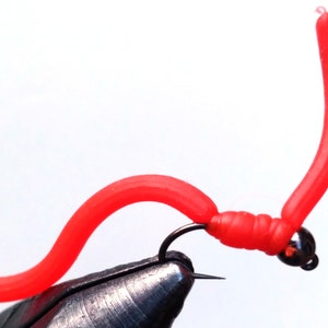 7.5 Redbug Ribbon Tail Worm, Soft Plastic Bait, Bass Fishing 