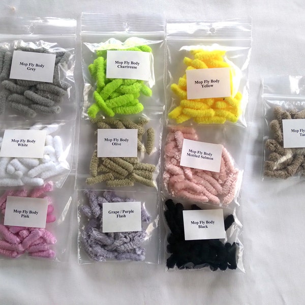 240 MOP FLY Body Material 10 Pack SAMPLER Selection - 10 different colors - 24 of each color