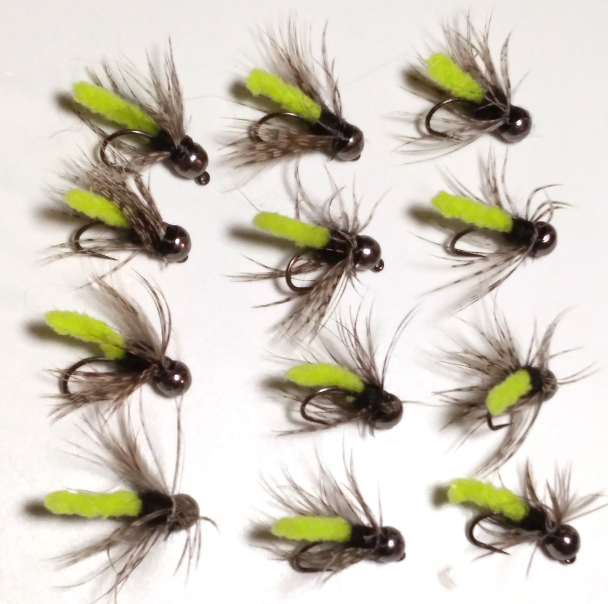 12 soft hackle Fly Fishing Fly green weenie Inch Worm Etsy