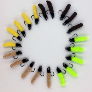 Fly Fishing Flies (20) Mop Fly 4 color combo #11 beaded nymph trout bass