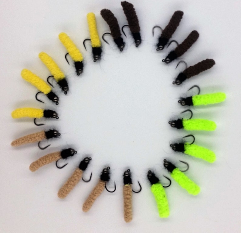 Fly Fishing Flies 20 Mop Fly 4 Color Combo 11 Beaded Nymph Etsy