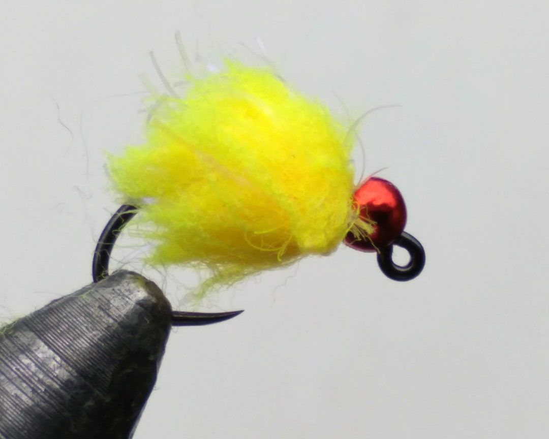 Doz #14 Red Tungsten Yellow Eggstasy Fly Fishing Flies Egg