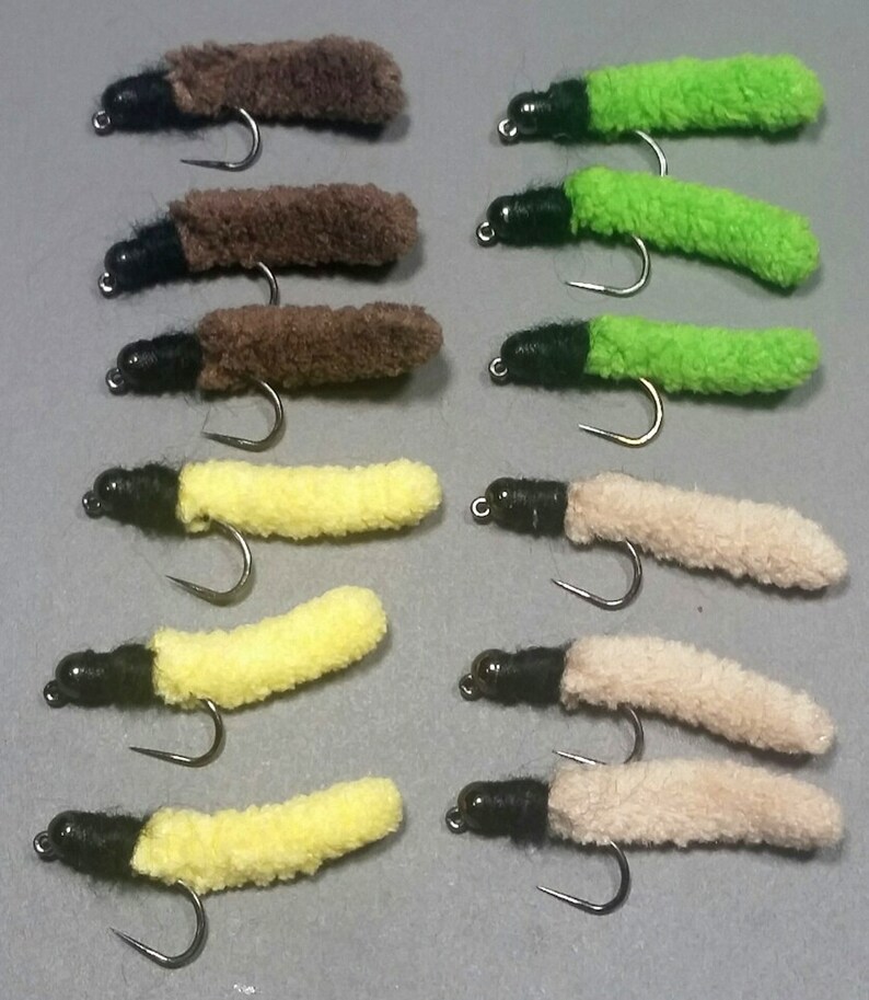 Fly Fishing Flies 12 Mop Fly Caddis Collection 4 Color 5 Etsy