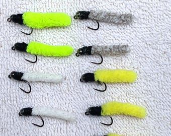 Fly Fishing Mop Flies: Barbless Beaded Nymphs, 4-Color Combo (1 Doz)