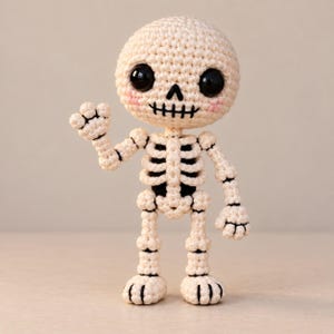 Mini Skeleton Crochet Plush Pattern, Spooky Crochet Pattern (PDF)