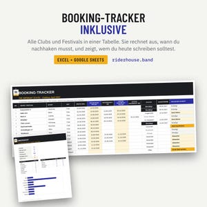 Booking-Tracker als Tabelle mit Terminen fürs Nachhaken, Status und Übersicht für Excel und Google Sheets