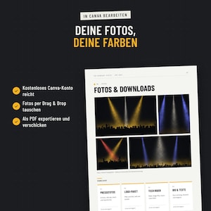 EPK-Vorlage in Canva bearbeiten: eigene Fotos und Farben einsetzen, als PDF exportieren