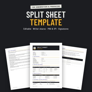 Split sheet template for songwriters and producers