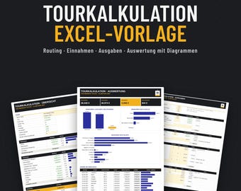 Tourkalkulation Excel Vorlage für Bands, Deutsch + Englisch, Tourbudget, Routing, Gagen, Merch, Nightliner, Google Sheets