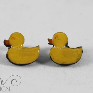 Painted Rubber Duck Logo Studs - Hypoallergenic Earrings