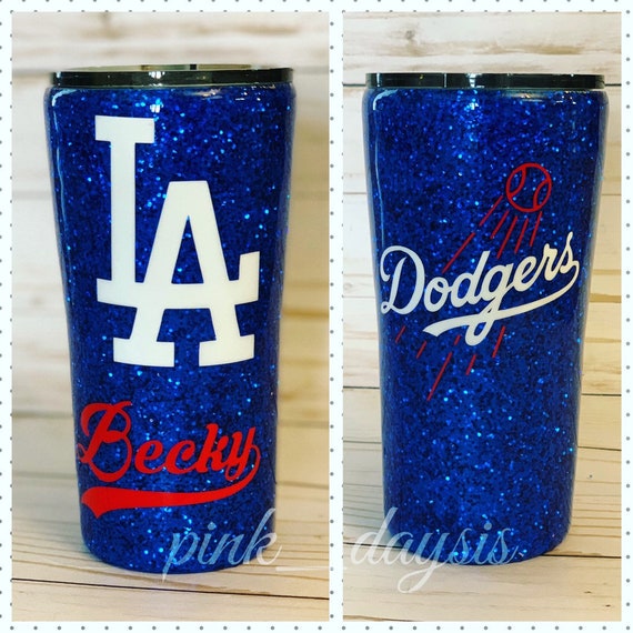Dodgers Glitter Tumbler Personalized 20 Oz Custom Stainless Etsy