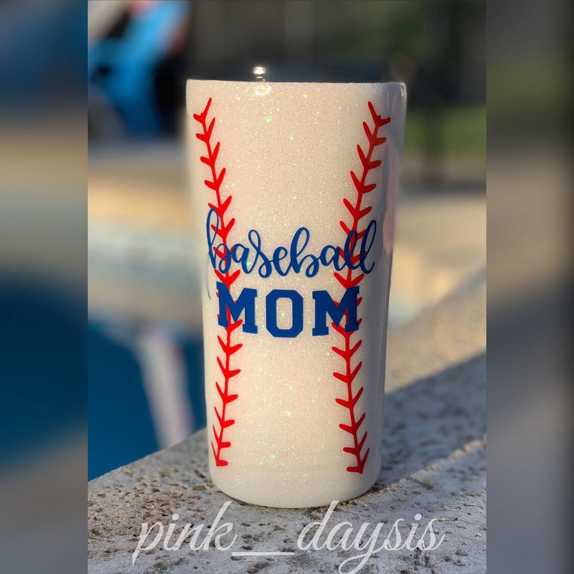 Baseball Mom Glitter Tumbler Personalized 20 Oz Custom Etsy