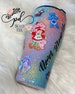 Custom 80s kid Rainbow Brite, strawberry shortcake, Care Bears, smurfs personalized glitter tumbler 80s baby, retro throwback cartoon cup 