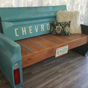 67-72 Truck tailgate bench mancave decor garage furniture outdoor