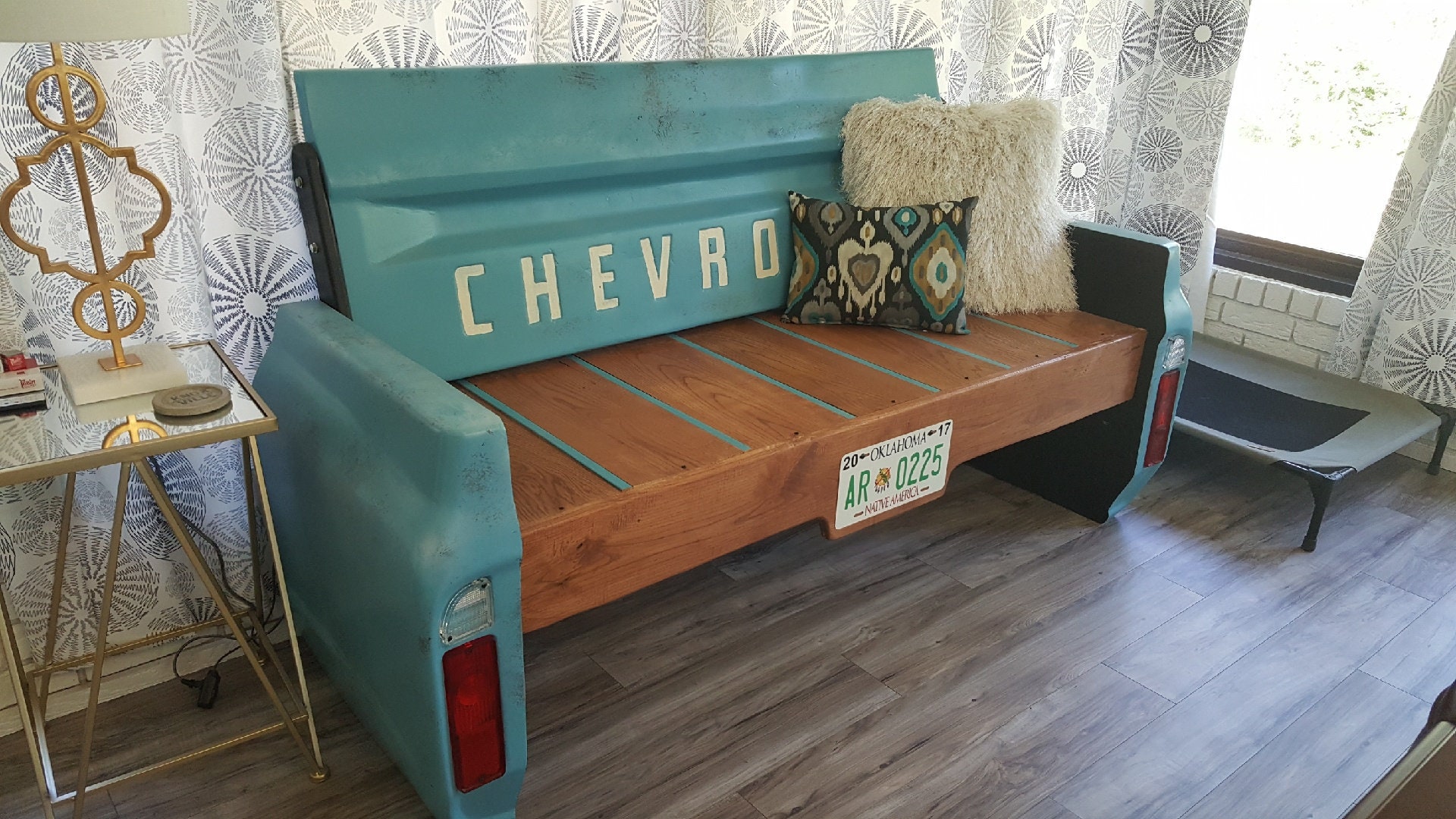 67-72 Truck Tailgate Bench Mancave Decor Garage Furniture
