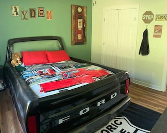 Queen truck bed garage furniture bedroom decor