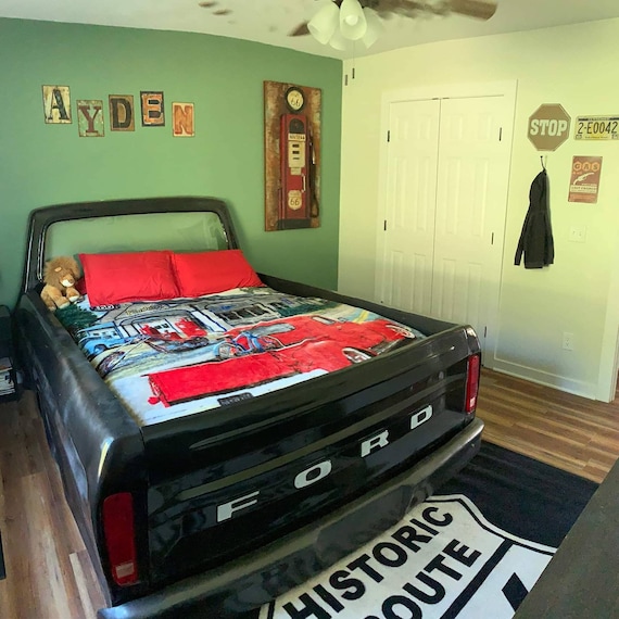 Queen Truck Bed Garage Furniture Bedroom Decor 