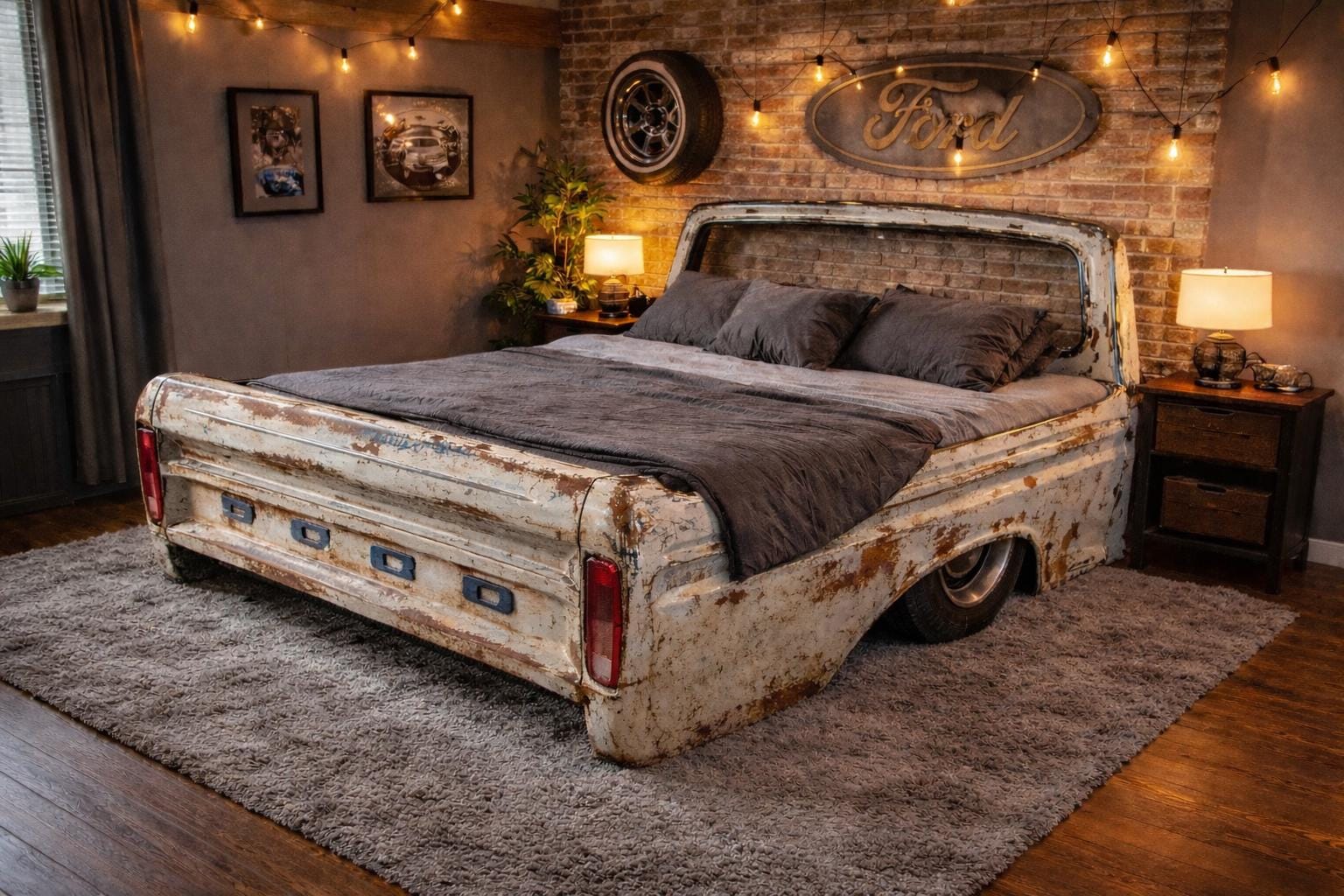 Queen Truck Bed Garage Furniture Bedroom Decor - Etsy