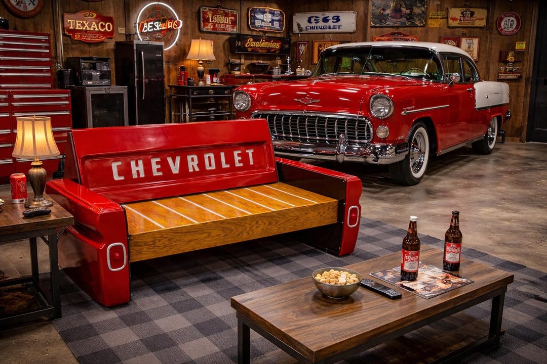 67-72 Truck Tailgate Bench Mancave Decor Garage Furniture Outdoor