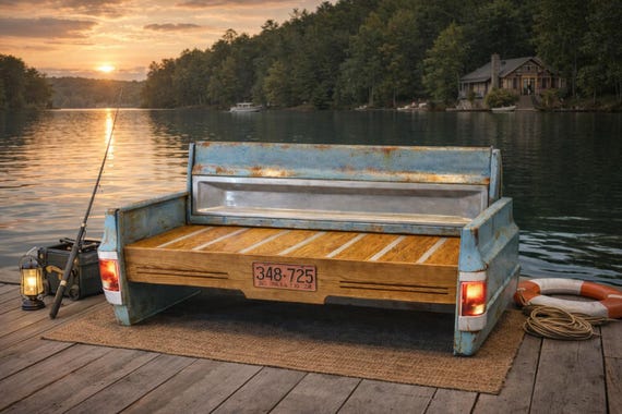 Bench Truck Bench Square Body Tailgate Mancave Decor Garage