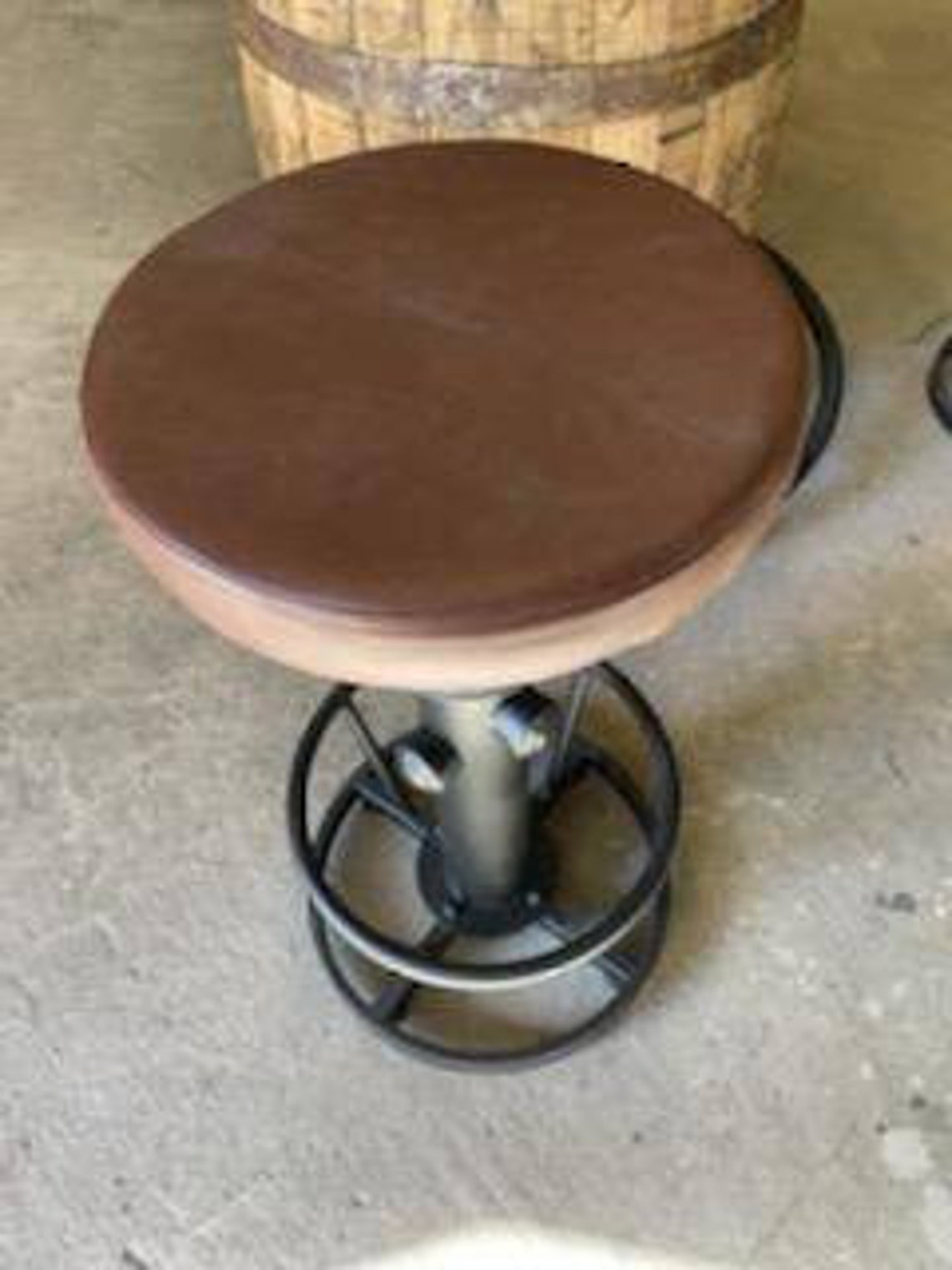 Whiskey Barrel Table With Stools Etsy