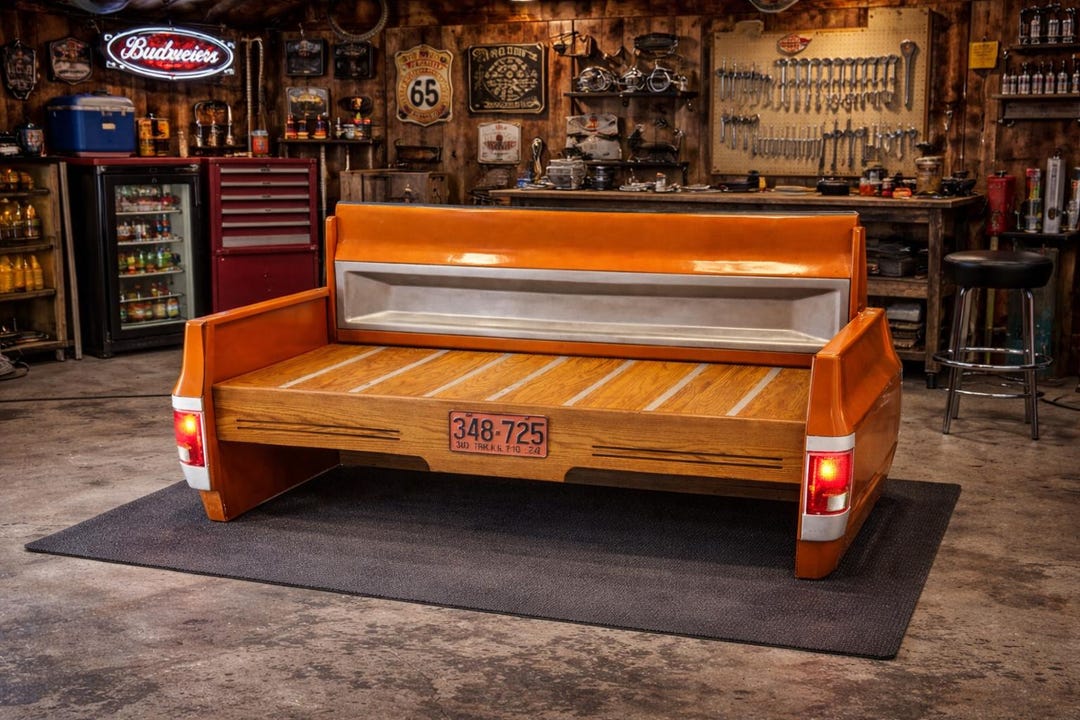 Bench Truck Bench Square Body Tailgate Mancave Decor Garage