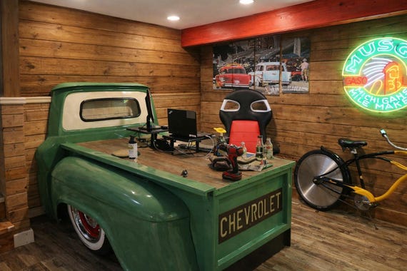 Desk Handmade Truck Desk Mancave Office Decor Garage Furniture - Etsy