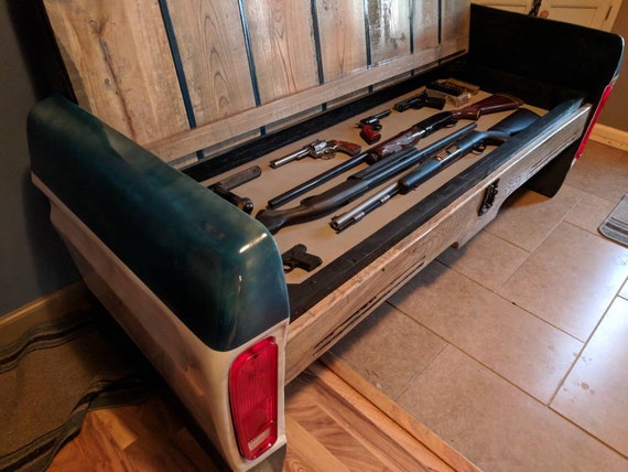 Gun Cabinet Truck Bench Mancave Decor Garage Furniture Office Etsy