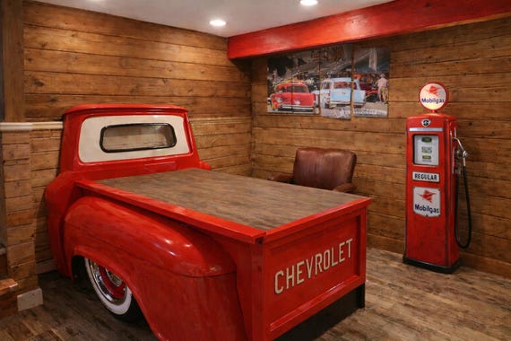 Hiroyuki　TRUCK FURNITURE DESK Desk Handmade Truck Desk Mancave Office Decor Garage Furniture - Etsy