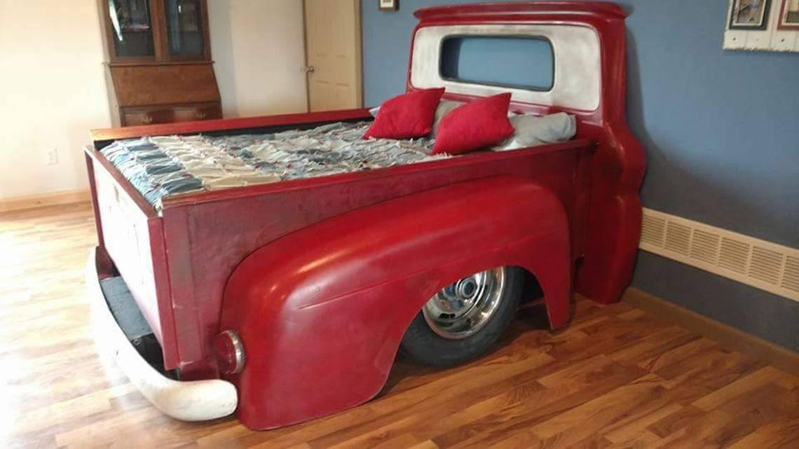 Full size truck bed bedroom decor mancave car art twin Etsy